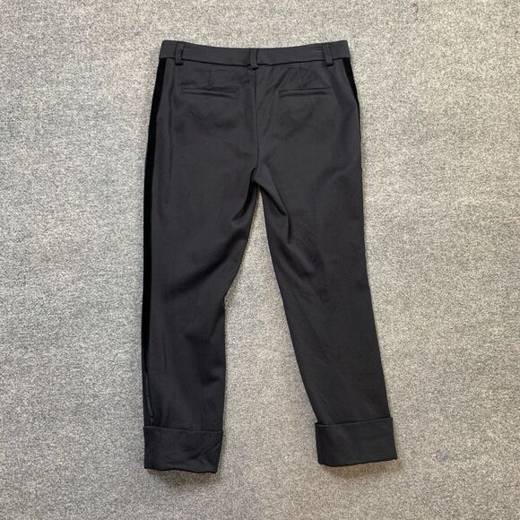 Sharis Place Pants Women 44 US 14/16 Black Grey Ponte Velvet Side Panel Trousers - Picture 8 of 13